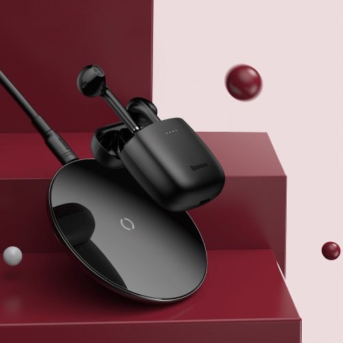 Baseus TWS Bluetooth sztereó headset v5.0 + töltőtok - Baseus W04 Pro True Wireless Earphones with Charging Case - fekete