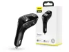 Baseus Bluetooth FM-transmitter/szivargyújtó töltő - 2xUSB + MP3 + AUX + Flash  Disk - Baseus F40 - fekete