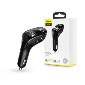   Baseus Bluetooth FM-transmitter/szivargyújtó töltő - 2xUSB + MP3 + AUX + Flash  Disk - Baseus F40 - fekete