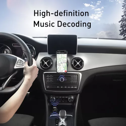Baseus Bluetooth FM-transmitter/szivargyújtó töltő - 2xUSB + MP3 + AUX + Flash  Disk - Baseus F40 - fekete