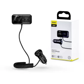   Baseus Bluetooth FM-transmitter/szivargyújtó töltő - 2xUSB + MP3 + TF/microSD   kártyaolvasó - Baseus S-16/CCTM-E01 - fekete