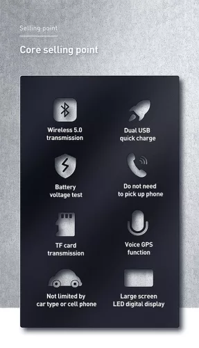 Baseus Bluetooth FM-transmitter/szivargyújtó töltő - 2xUSB + MP3 + TF/microSD   kártyaolvasó - Baseus S-16/CCTM-E01 - fekete