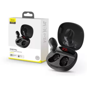   Baseus TWS Bluetooth sztereó headset v5.0 + töltőtok - Baseus WM01 Plus True    Wireless Earphones with Charging Case - fekete