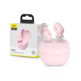   Baseus TWS Bluetooth sztereó headset v5.0 + töltőtok - Baseus WM01 True         WirelessEarphones with Charging Case - rózsaszín