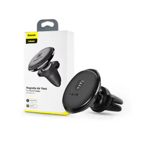   Baseus univerzális szellőzőrácsba illeszthető mágneses PDA/GSM autós tartó      kábeltartóval - Baseus Magnetic Car Holder with cable clip - fekete