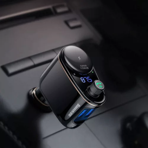 Baseus Bluetooth FM-transmitter/szivargyújtó töltő - 2xUSB + MP3 - Baseus       RH01/S05 - fekete