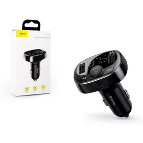   Baseus Bluetooth FM-transmitter/szivargyújtó töltő - 2xUSB + MP3 + TF/microSD   kártyaolvasó - Baseus TM01 Standard Edition - fekete