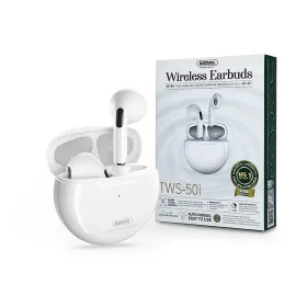   Remax TWS Bluetooth sztereó headset v5.1 + töltőtok - Remax TWS-50i True        Wireless Earphones with Charging Case - fehér