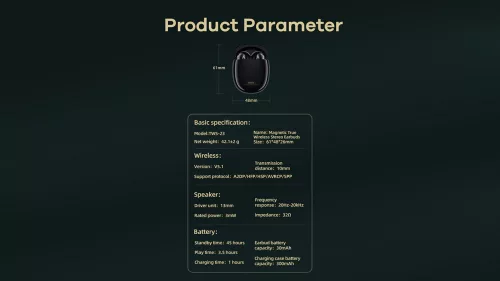 Remax Bluetooth sztereó TWS headset v5.0 + töltőtok - Remax TWS-23 Magnetic     Wireless Earbuds - zöld