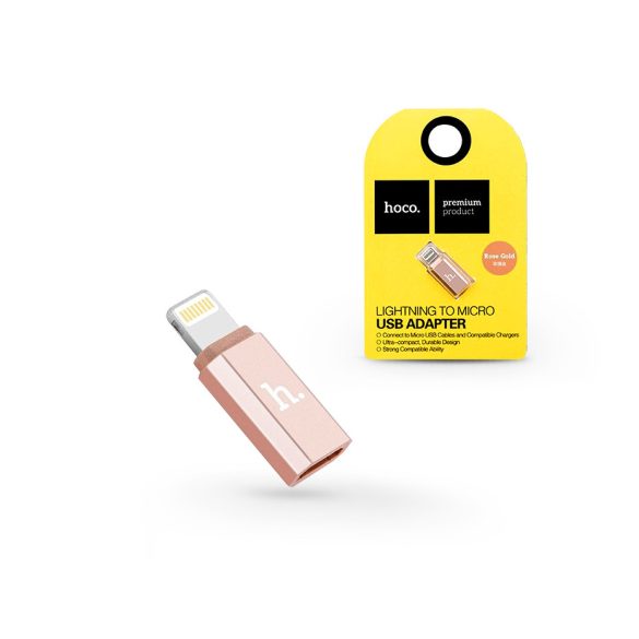 HOCO Lightning - micro USB adapter - HOCO Lightning to Micro USB - rose gold