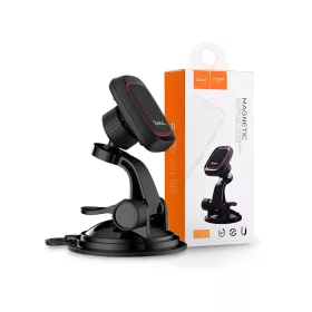   Univerzális műszerfalra/szélvédőre helyezhető mágneses PDA/GSM autós tartó - HOCO CA28 Magnetic Car Holder - fekete