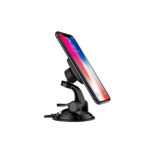 Univerzális műszerfalra/szélvédőre helyezhető mágneses PDA/GSM autós tartó - HOCO CA28 Magnetic Car Holder - fekete