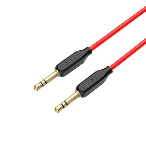 3,5 - 3,5 mm jack audio kábel 1 m-es vezetékkel - HOCO UPA11 Aux Audio Cable - fekete/piros