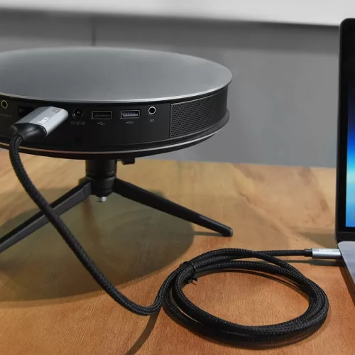 HOCO Type-C + HDMI kábel 1,8 m-es vezetékkel - HOCO UA13 Type-C to HDMI Adapter Full HD/4K - szürke/fekete
