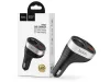HOCO 2xUSB szivargyújtó töltő adapter + szivargyújtós aljzattal, LED kijelzővel - HOCO Z29 Car Charger - fekete/ezüst