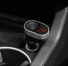 HOCO 2xUSB szivargyújtó töltő adapter + szivargyújtós aljzattal, LED kijelzővel - HOCO Z29 Car Charger - fekete/ezüst