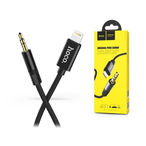 Lightning - 3,5 mm jack audio kábel 1 m-es vezetékkel - HOCO UPA13 Lightning    Digital Audio Conversion Cable - fekete