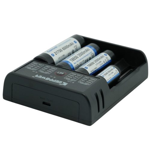 KeepPower K4 akku töltő Li-ion 14500/16340/CR123/18650/26650 cellákhoz