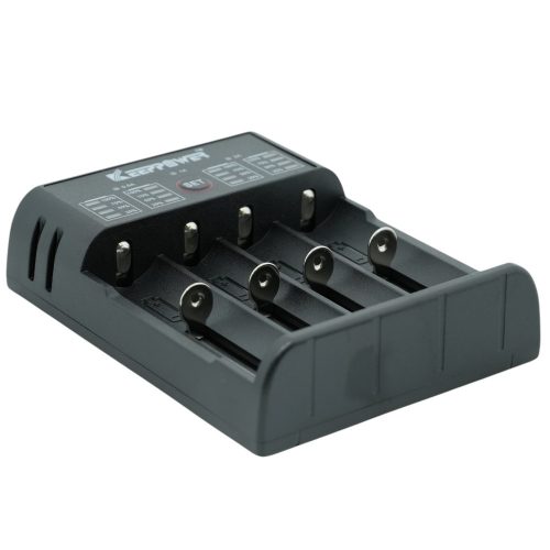 KeepPower K4 akku töltő Li-ion 14500/16340/CR123/18650/26650 cellákhoz