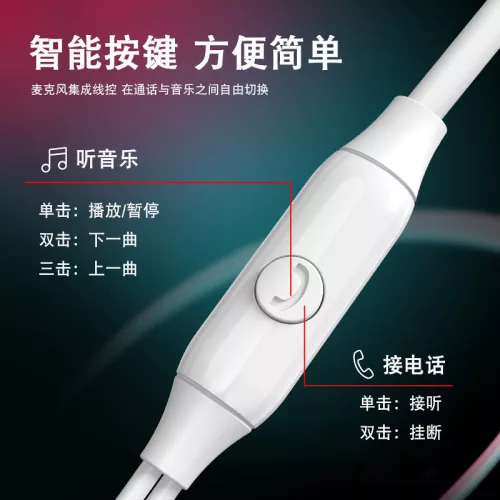 YESIDO univerzális sztereó felvevős fülhallgató - 3,5 mm jack - YESIDO YH30 Hifi Earphone - fehér