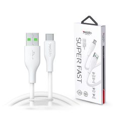   YESIDO USB - USB Type-C adat- és töltőkábel 1,2 m-es vezetékkel - YESIDO CA72 Super Fast Type-C Data Cable - 5V/5A - fehér