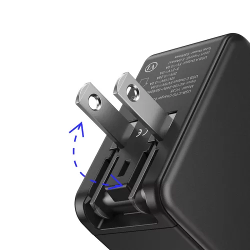 YESIDO hálózati töltő adapter 2xUSB + Type-C bemenettel - 65W - YESIDO YC35 3in1 GaN Charger PD + QC3.0 - fekete
