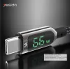 YESIDO USB - USB Type-C adat- és töltőkábel 1,2 m-es vezetékkel - YESIDO CA85 Super Fast Type-C Data Cable Digital Display - 5V/5A - fekete
