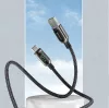 YESIDO USB - USB Type-C adat- és töltőkábel 1,2 m-es vezetékkel - YESIDO CA85 Super Fast Type-C Data Cable Digital Display - 5V/5A - fekete
