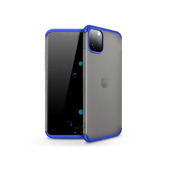 Apple iPhone 11 Pro hátlap - GKK Matte 360 Full Protection 3in1 - kék/matt átlátszó