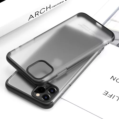 Apple iPhone 11 Pro hátlap - GKK Matte 360 Full Protection 3in1 - fekete/matt átlátszó