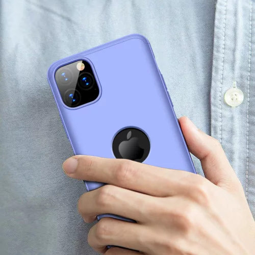 Apple iPhone 11 Pro Max hátlap - GKK 360 Full Protection 3in1 - Logo - lila