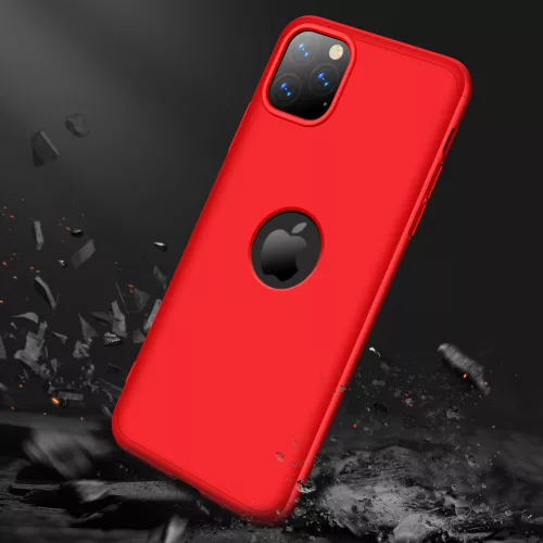 Apple iPhone 11 Pro Max hátlap - GKK 360 Full Protection 3in1 - Logo - piros