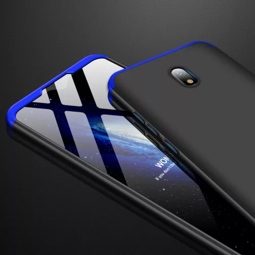 Xiaomi Redmi 8A hátlap - GKK 360 Full Protection 3in1 - fekete/kék