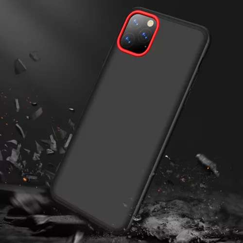 Apple iPhone 11 Pro Max hátlap - GKK 360 Full Protection 3in1 - fekete/piros