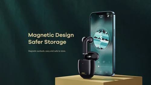 Remax Bluetooth sztereó TWS headset v5.0 + töltőtok - Remax TWS-23 Magnetic     Wireless Earbuds - fehér