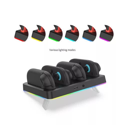 DOBE TNS-3160 Nintendo Switch 2 Joy-Con fekete RGB kontroller töltő állomás