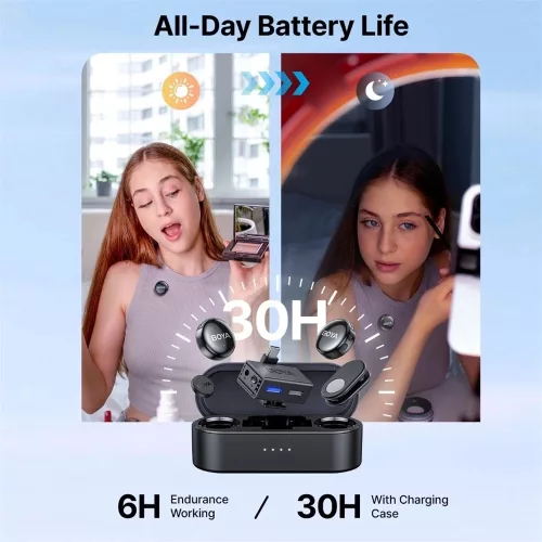 BOYA BOYALINK V3-02 2.4GHz Univerzális vezetéknélküli szett (1+2) USB-C + 3.5mm TRS