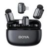 Boya Mini 2 - 2 adó + 2 vevő (USB-C és Lightning csatlakozóval) + 1 töltőtok. - Fekete