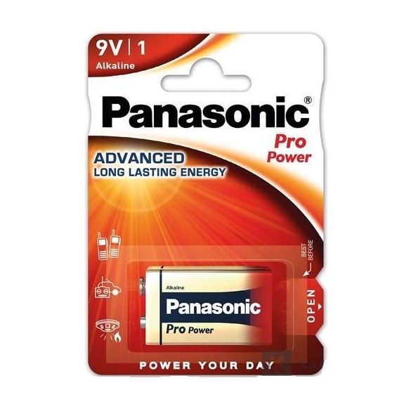 Panasonic Pro Power 6LR61PPG/1BP 9V blokk szupertartós alkáli elem