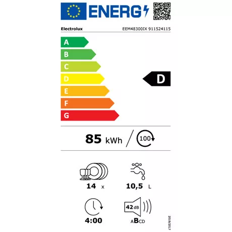 Electrolux EEM48300IX mosogatógép beépíthető 14 teríték