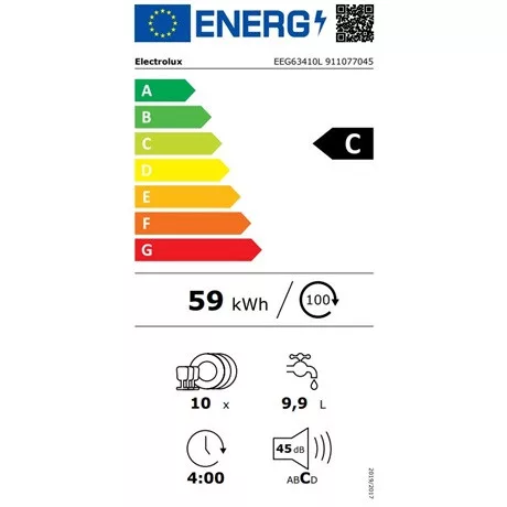 Electrolux EEG63410L mosogatógép beépíthető 10 teríték