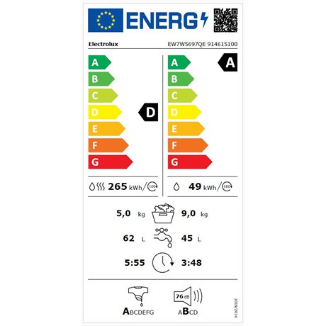 Electrolux EW7W5697QE mosó-szárítógép gőz funkcióval