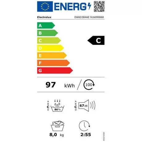Electrolux EW6D384AE szárítógép hőszivattyús 8kg