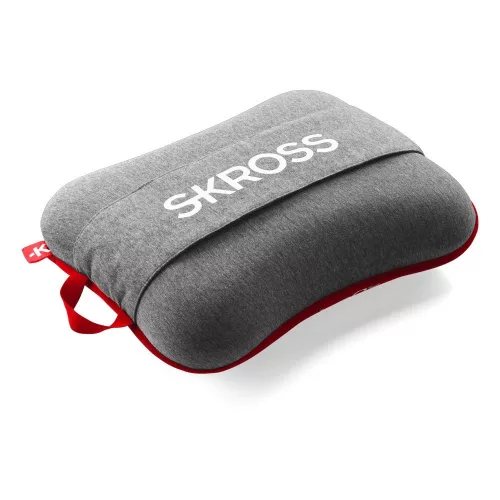 SKROSS Ultra-kényelmes, memóriahabbal készült utazópárna mosható huzattal, piros