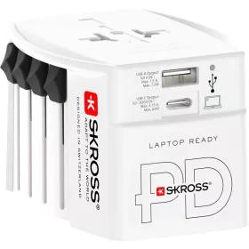   SKROSS MUV USB világutazó hálózati csatlakozó átalakító, PD (USB A, USB C), 65W + USB-C kábel
