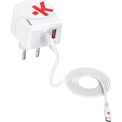 SKROSS USB gyorstöltő (USB-C,USB-A) 45W, PD, + 1,6m USB-C kábel, GaN