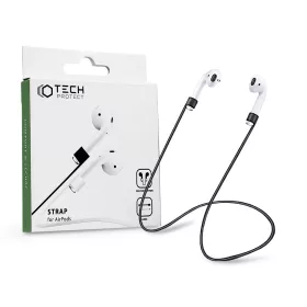   Tech-Protect szilikon nyakpánt Apple AirPods fülhallgatóhoz – Tech-Protect Strap for AirPods – fekete