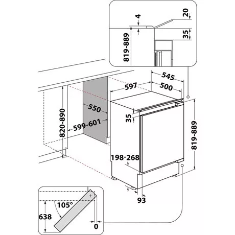 Whirlpool WBUF011 hűtő beépíthető egyajtós