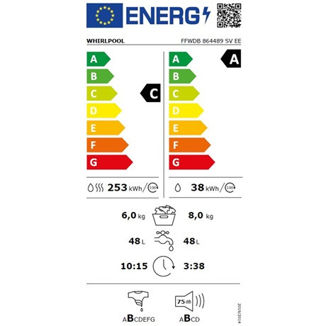 Whirlpool FFWDB 864489 SV EE mosó-szárítógép