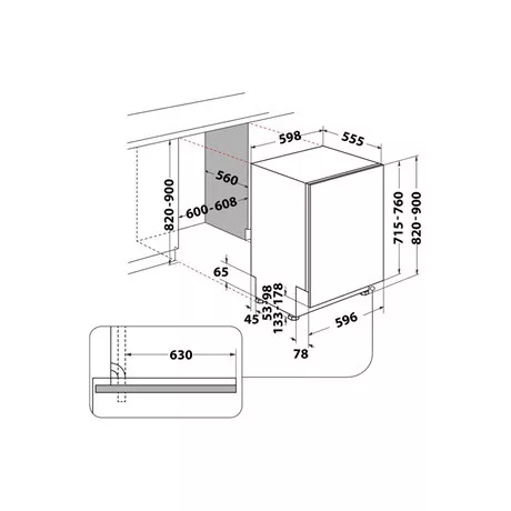 Whirlpool WH6IC16B4M6T0 mosogatógép beépíthető 16 teríték